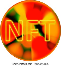 NFT non-fungible token. Non-fungible token text design background.