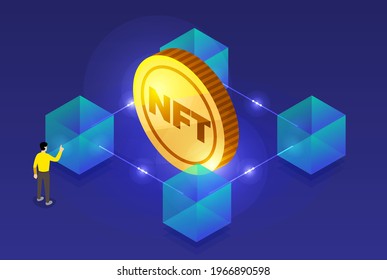 NFT Non-Fungible Token Vector Illustrations.