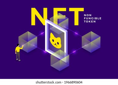 NFT Non-Fungible Token Vector Illustrations.