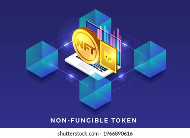 NFT Non-Fungible Token Vector Illustrations.