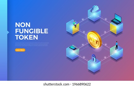 NFT Non-Fungible Token Vector Illustrations.