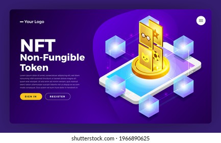 NFT Non-Fungible Token Vector Illustrations.