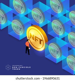 NFT Non-Fungible Token Vector Illustrations.