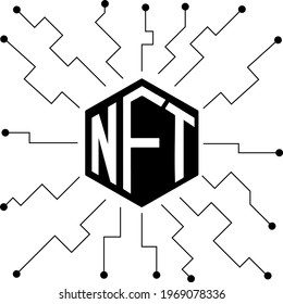 NFT nonfungible tokens concept vector