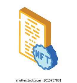 vectores de iconos isométricos de nft y poesía. Signo de nft y poesía. ilustración de símbolo aislado