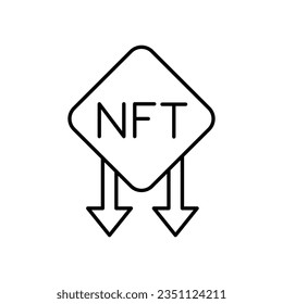 NFT price decreasing icon design. isolated on white background. vector illustration