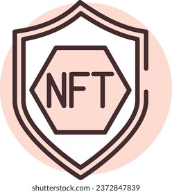NFT Security, illustration or icon, vector on white background.