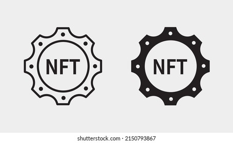 NFT setting icon. Black vector illustration isolated on white background for graphic and web design.