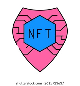 nft shield line icon vector. nft shield sign. isolated symbol illustration