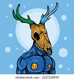 nft style deer skull character