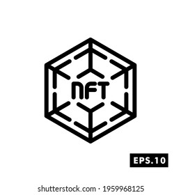 NFT technology line icon. Crypto Icon or Logo Symbol vector illustration