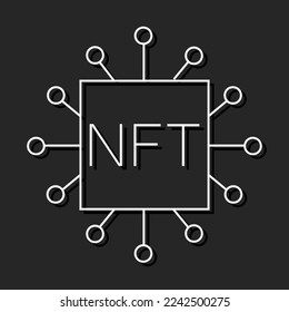 NFT technology line icon. Crypto Icon or Logo Symbol vector illustration