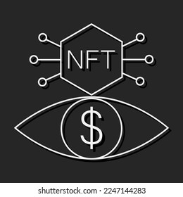 NFT technology line icon. Crypto Icon or Logo Symbol vector illustration
