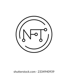 
NFT technology line icon. Cryptocurrency, virtual cryptography icon, collectible digital token.Vector illustration