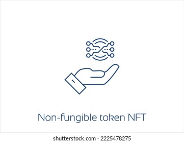 NFT technology, Non-fungible token, Blockchain, unique, crypto, digital Token Vector Icon Design- Editable Stroke