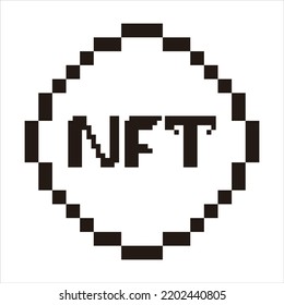 NFT Text with circle pixel arround.
