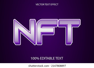 nft text effect with purple color and editable for logo.