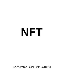 NFT text. Non-fungible token. Flat Vector illustration - Vector