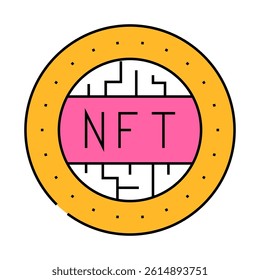 nft token line icon vector. nft token sign. isolated symbol illustration