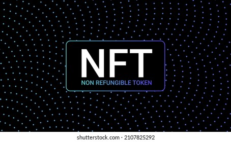 NFT token non fungible digital vector coin. NFT crypto altcoin vector digital logo
