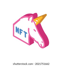 nft unicorn isometric icon vector. nft unicorn sign. isolated symbol illustration