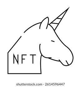 nft unicorn line icon vector. nft unicorn sign. isolated contour symbol black illustration