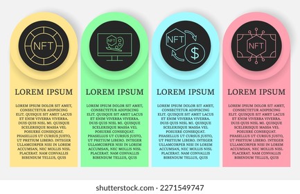 NFT vector icon card. Non-fungible token. vector