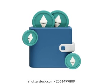 Nft wallet 3d icon illustration vector 3d render