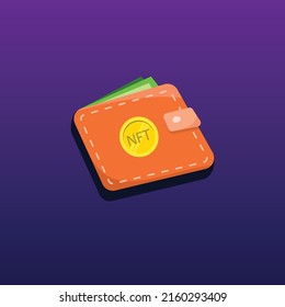 NFT Wallet Coin Design Illustration