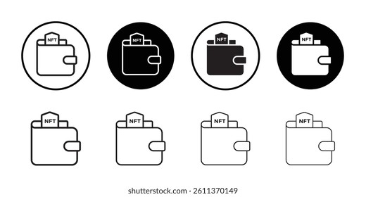 NFT wallet icon Flat art illustration in outline