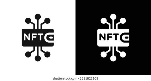 NFT wallet icon Flat fill set collection