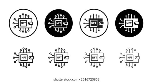 NFT wallet icon Thin line illustration set
