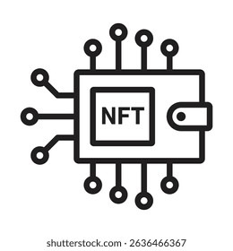 NFT wallet icon Thin line illustration