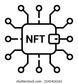 Cartera NFT. Icono del vector para la interfaz gráfica de usuario.