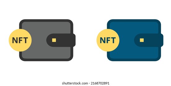 NFT wallet vector icon in modern flat design isolated on white background in two different styles. vector illustration eps10.