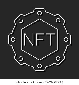 NFT,Non-fungible token with frame art icon vector graphic