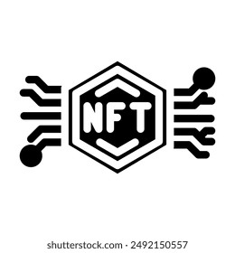 nfts non fungible tokens glyph icon vector. nfts non fungible tokens sign. isolated symbol illustration