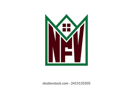 NFV initial letter real estate builders logo design vector. construction ,housing, home marker, property, building, apartment, flat, compartment, business, corporate, house rent, rental, commercial 