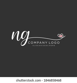 NG Beauty vector initial logo, handwriting logo of initial signature, wedding, fashion, jewelry, boutique, floral and botanical with creative template for any company or business.