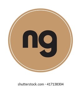 ng brown letters ,abstract background logo, design identity in circle, alphabet letter