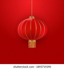 Chinesische Laterne auf rotem Hintergrund. Design-Element für die chinesische Neujahrsfeier