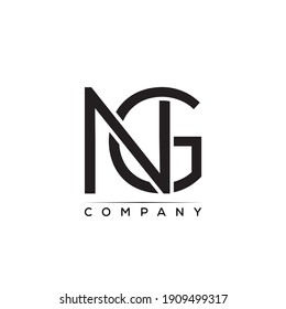 vector de logotipo de letra creativa de NG