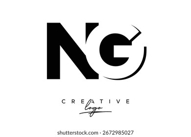 NG Criativo Minimalista Negativo Espaço Último Logotipo com Monograma Moderno para Branding e Logotipo de Marca Comercial com Letras Iniciais Design de Logotipo para Branding.