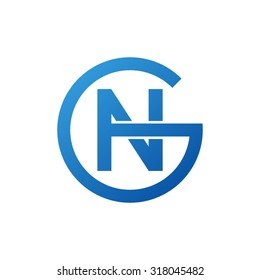 NG GN initial company circle G logo blue