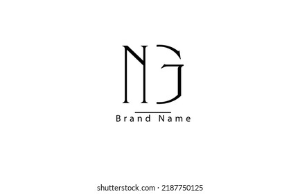 NG GN N G abstract vector logo monogram template