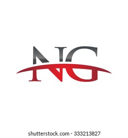 Ng Initial Company Red Swoosh Logo Stock Vector (Royalty Free ...