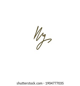 Ng initial handwriting logo for identity