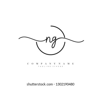  NG initial handwriting logo template vector