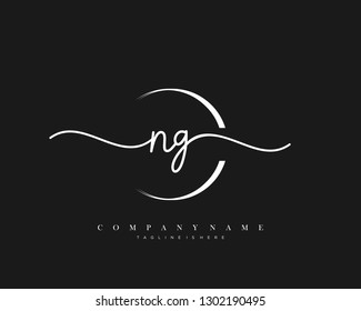  NG initial handwriting logo template vector