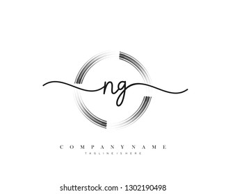  NG initial handwriting logo template vector